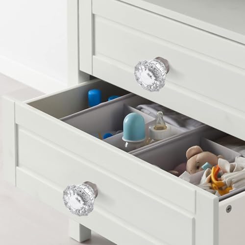 Image of 4 Pack Brushed Nickel Crystal Cabinet Knobs for Drawer,1.5 inch