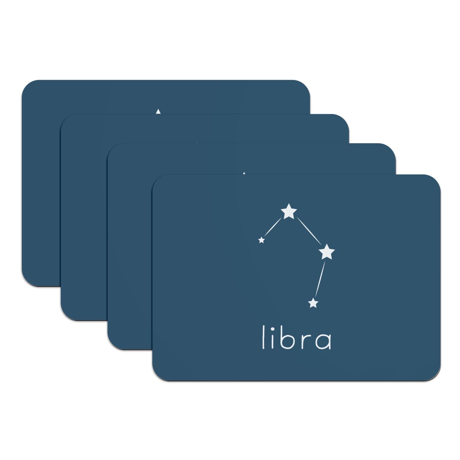 Sets de table bleu astrologie en caoutchouc de grand format pour table de cuisine