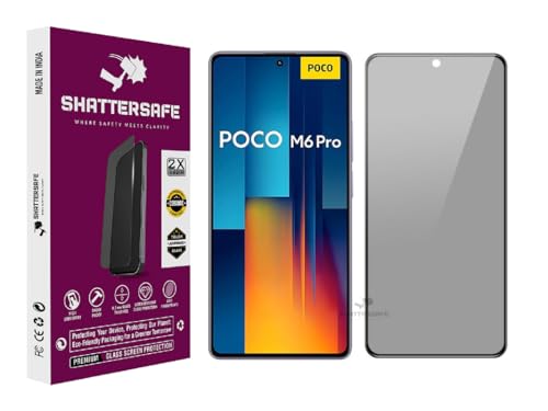 Image of Anti-Spy Privacy Tempered Glass Compatible For Poco M6 Pro [Pack of 1]. 9H Hardness, Anti-Scratch, Edge-to-Edge Protection With Easy Installation Kit & Case Friendly Fit.