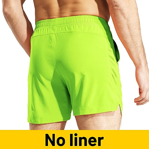 Image of MIER Men's Workout Running Shorts Lightweight Active 5 Inches Shorts with Pockets, Quick Dry, Breathable