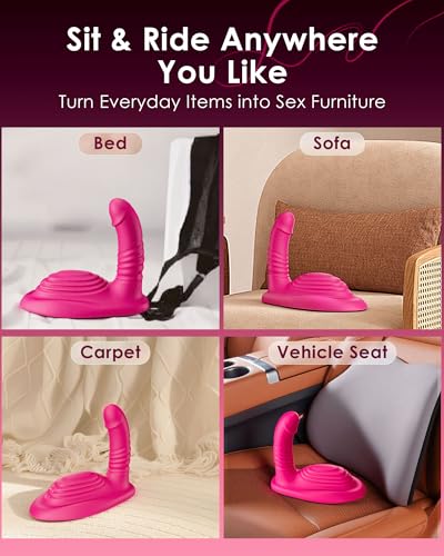 Image of Riding Grinding Thrusting Dildo Vibrator - Remote Control Sex Grinders with 9 Thrusts & Vibrations for Clit Perineum G Spot Stimulation, Women Female Sex Toy Adult Toys & Games Sex Machine Dildos
