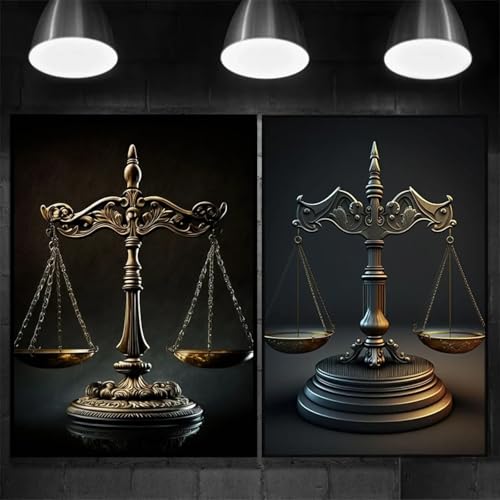 Affiche art abstrait Balance de la justice decoration murale grand format toile sans cadre