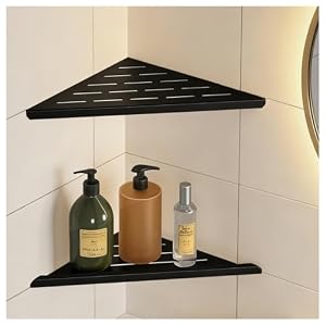YACVCL Matte Black Corner Shower Shelf 2 Pack
