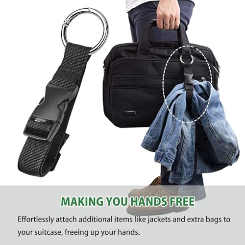 3 Pcs Add a Bag Luggage Straps, Jacket Holder, Make Your Hands Free, Adjustable Suitcase Belt Straps, Travel Accessories for Connecting Luggage or Backpack, Black3