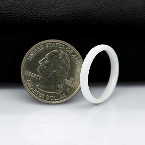 Uloveido Y551-WHITE-8 Anniversary 3Mm White Ceramic Rings thumb #5