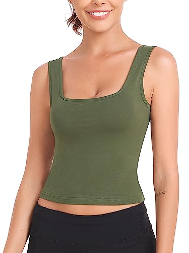 Image of Joviren Crop Tank Tops for Women Workout Cropped Athletic Shirts