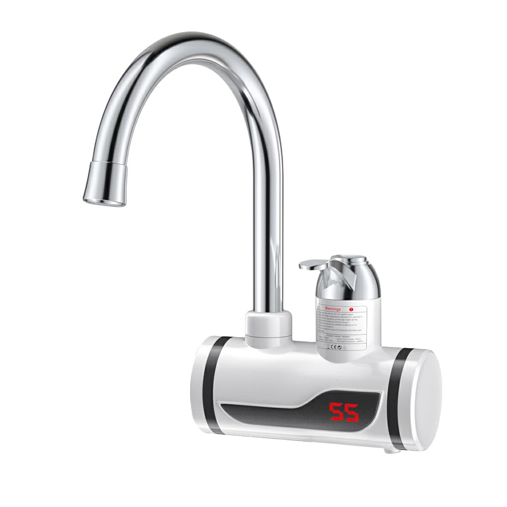 Grifo eléctrico 3000W LED para lavabo, grifo giratorio de 360 grados, cocina, baño, mezclador de agua fría y caliente, rociador de calentador de agua, de entrada lateral