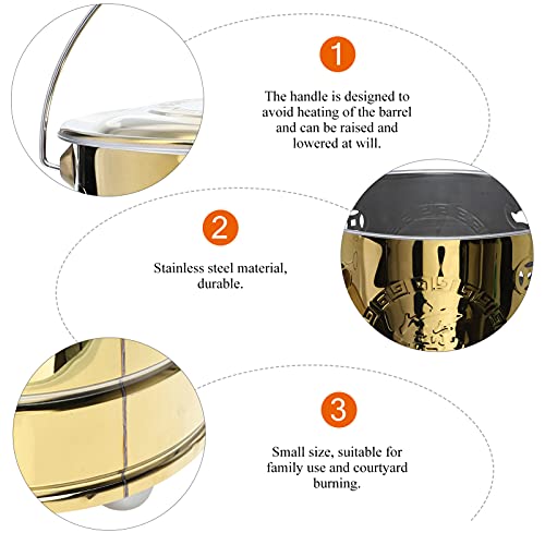 Angoily 11S38O10LVFSUU47JGRUZMGJ 1Pc Stainless Steel Paper Burn Barrel, Stainless Steel Incinerator Cage With Lid, Joss Paper Money Incinerator Can For Garden Paper Leaf Trash Wood Backyard Bonfire 11.79X10.53X10.53 Inch thumb #6