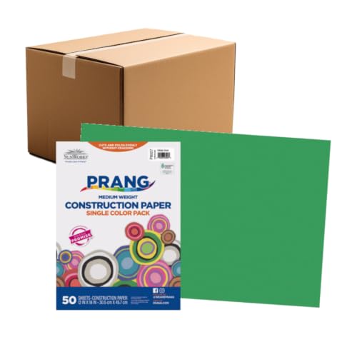 Image of Prang Construction Paper, 12 inch x 18 inch, Holiday Green, 50 /Pack, 25 Packs | Formerly SunWorks, Class Pack, 1250 Sheets Total, P8007