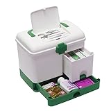 SEWOART Caja de Botiquín de Primeros Auxilios de Plástico con Asa para Guardar Medicamentos de Emergencia para Uso Doméstico en Acampadas