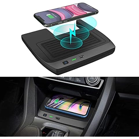 CarQiWireless Wireless Charger for Civic with Fast Charging Charger, 3 Coils QI Phone Wireless Charging Pad Mat fit for 10th Gen Honda Civic 2019 2018 2017 2016 Accessories - Fast Charging Cover