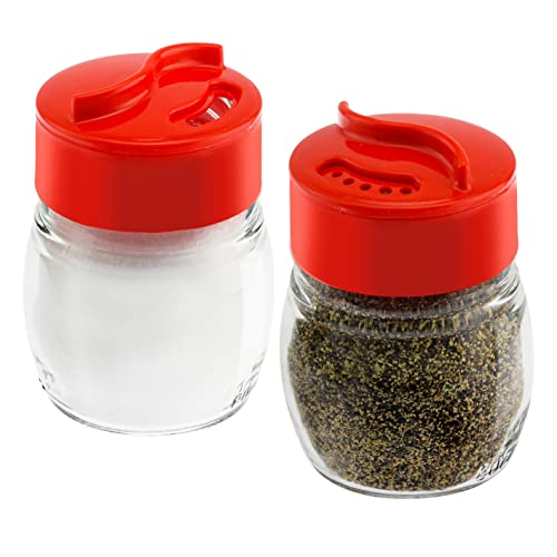 Glass Salt And Pepper Shaker Set, Spice Storage For Table Serving And Cooking With Dual Perforated Shaking Top - 3 Oz Spice Seasoning Shaker - 2 Pack #TOP16