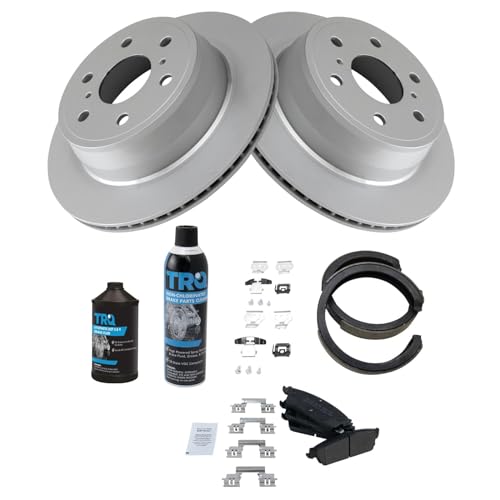 Image of TRQ Rear Brake Pad & Rotor Kit Compatible with 07-10 Cadillac 07-14 Chevrolet 07-13 GMC