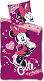 30 ° C Lavage en machine Parure de Couette Minne Disney - 1 Housse de Couette 140x200 + 1 taie 63x63cm (Parure de lit Minnie - J)