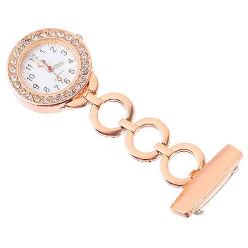 VANZACK Reloj de Enfermera Rectangular con Clip Dorado y Creativo y para Estudiantes y Exámenes Accesorio de Moda Práctico para Personal Sanitario