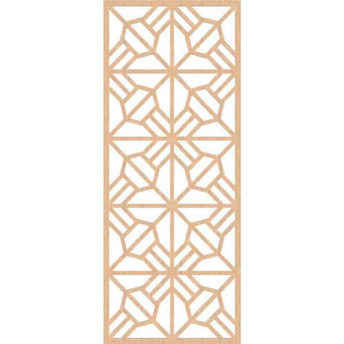 Image of 25 3 /8 inchW x 64 3 /8 inchH x 1 /4 inchT Auburn Decorative Fretwork Wood Wall Panels, Hickory