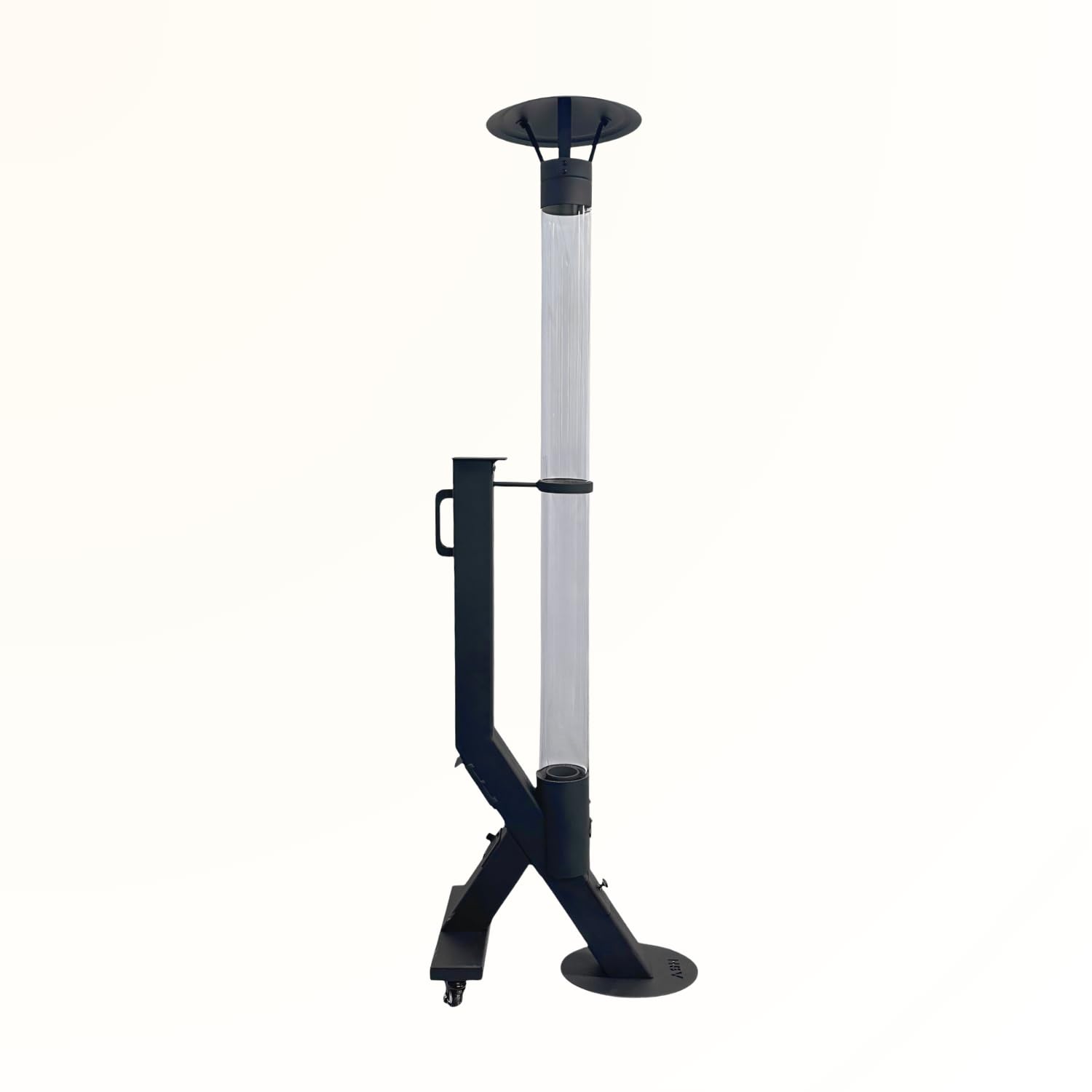 Poêle à pellets colonne de feu chauffage terrasse extérieur 174 cm noir