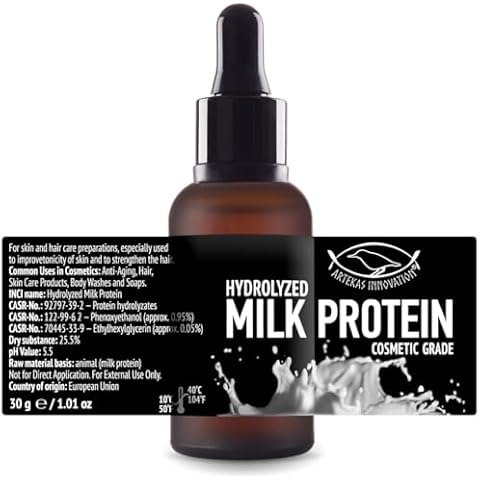 Artekas Innovation - HYDROLYZED MILK PROTEIN - Liquid - 30 g | 1 oz - Cosmetic Grade - for Homemade Skin & Hair Care Preparations Cover