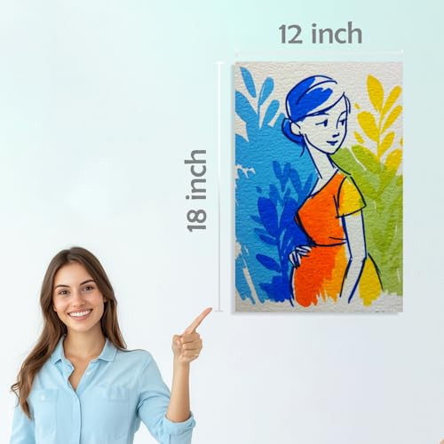Image of SiddArtify Pregnancy Wall Art Poster Print Set - Modern Woman Art Decor for Living Room Bedroom Nursery - 12x18 inch Sticker Pack of 6