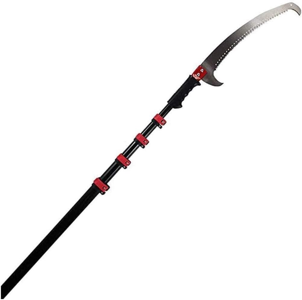 Telescopic Pole Saw 24FT/7.2M with Curved Hook, Aluminum Alloy Extendable Tree Pruner for Branch Cutting & Trimming