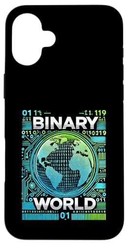 Binary World Computer Coding for Programmer Developers Case for iPhone 16 Plus