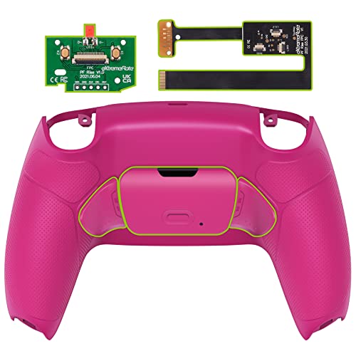 Image of eXtremeRate Nova Pink Rubberized Grip Programable RISE Remap Kit for PS5 BDM 010 & BDM 020 - Upgrade Board, Redesigned Back Shell & Buttons - Controller NOT Included