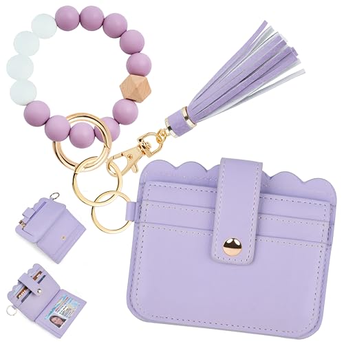 Image of Wristlet Wallet for Women with Keychain - RFID Card Holder Small Wallet Wristlet with Key Ring