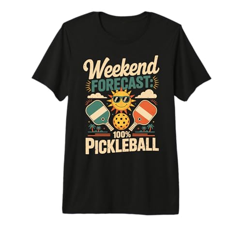 Pronóstico del Fin de Semana 100 por ciento Pickleball Diversión Camiseta Premium