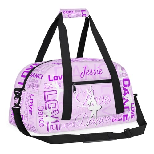 Purple-Dance-Bag Custom-Girls-Duffel-Bag Ballet-Bag for Dancer Small Gym Bags with Name Girls-Dancing-Bag with Name Overnight Bag Small Weekender Bag Travel Bag for Girls3