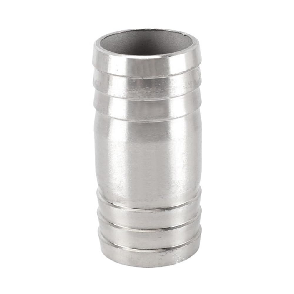 Yjqhody One Color Pagoda Joint Hose Barb Connector, 304 Stainless Steel Double Barbed 2 Way Equals Straight Pipe Fitting 1Piece(30Mm)