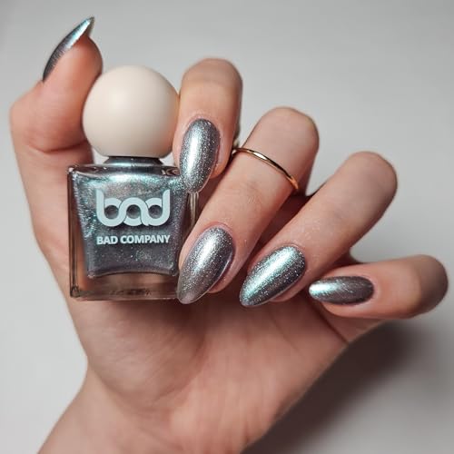 Image of BAD COMPANY Nail Polish 8ml, Chrome Metallic Nail Polish, Long Lasting,Vegan, Quick Dry & Cruelty-Free Nail Paint - Rich B*tch 36