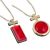 DIYX STORE Anime Of Tanya The Evil Necklaces Cosplay Tanya Degurechaff Red Crystal Cross Chain Necklace For Women Girl Jewelry