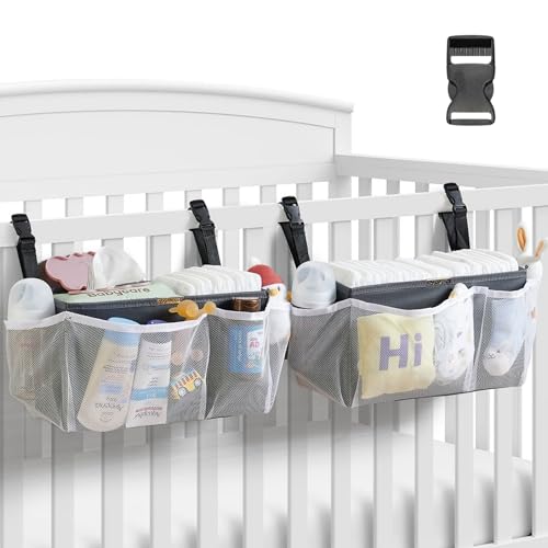 HOGARCOSAS 2-Pack Diaper Caddy Organizer for Crib With Snap Buckle