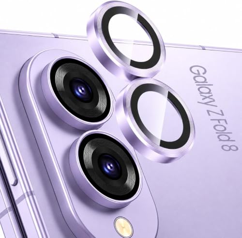Image of CLITZ Compatible with Samsung Galaxy Z Fold 8 Camera Lens Protector 9H Hardness Tempered Glass, Ultra HD Clear, Scratchproof, Anti-Shatter, Bubble-Free, Case Friendly Camera Lens Guard Purple