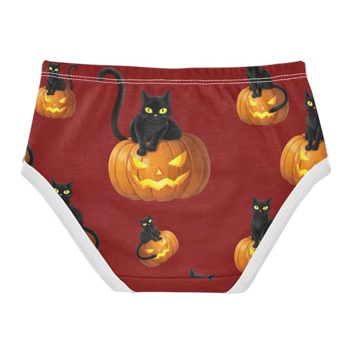 Cotton Girls Underwear Toddlers Black Cats Pumpkins Halloween Cute Panties Girl Artistic Kids Undies Briefs 2t2