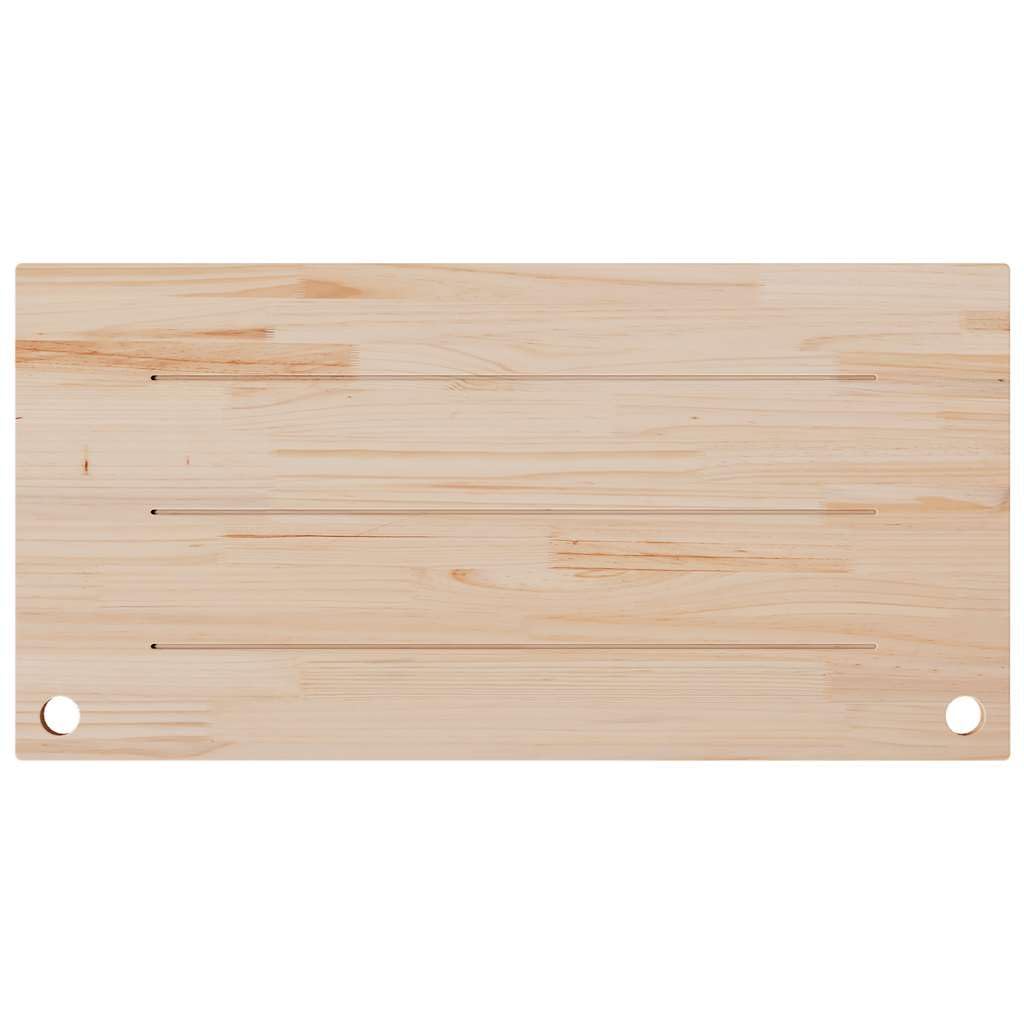 Schreibtischplatte Massivholz Kiefer 110x55x2,5 cm mit Kabellöchern, Unbehandelte Holzplatte für Büro Homeoffice Arbeitsplatz, Ergonomische Tischplatte für Schreibtischzubehör und
