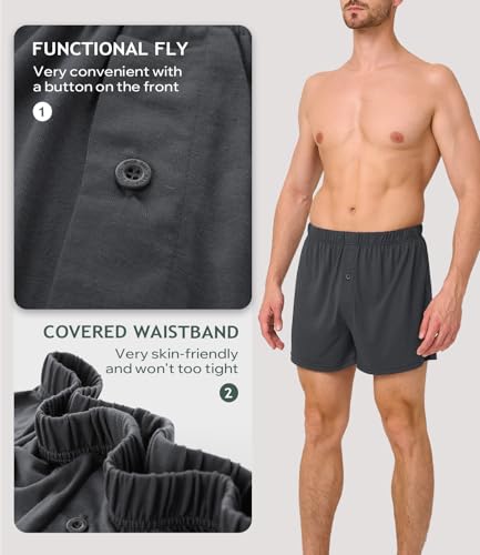 BAMBOO COOL Mens Boxers Durable Comfortable Boxer Shorts for Men Loose Ultra-Soft Men's Underwear (3 or 5 Pack)2