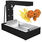 GESAIDES Pommes-Frites-Wärmer, 1000 W Pommes-Frites-Wärmer, Edelstahl-Wärmer, Theken-Wärmer-Display, für Pommes Frites, Gewerbliche Wärme für Brathähnchen,Black