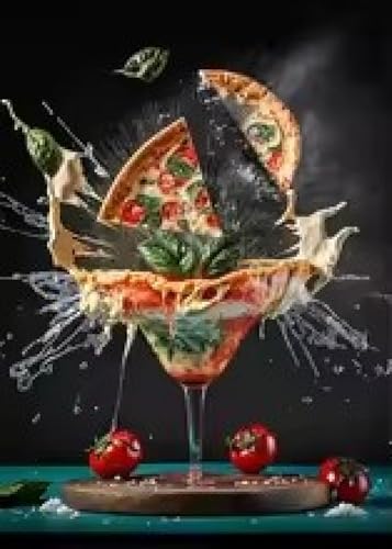 Peinture sur toile cocktail moderne affiche pizza café pour déco murale de cuisine - 2