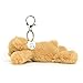 Jellycat Smudge Bear Bag Charm, 3 inches - Teddy Bear Plush Keychain - Great Gift Idea