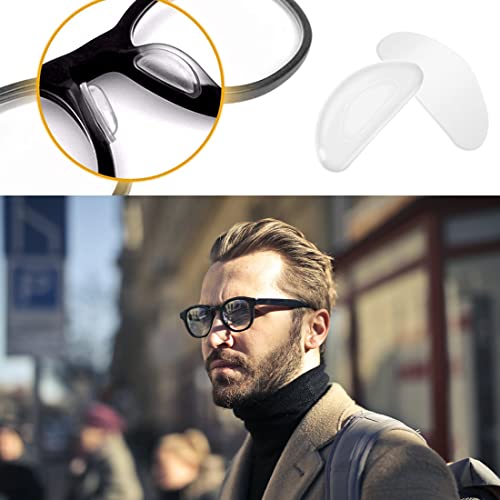 Androxeda 15 Paires Plaquettes de Nez en Silicone Antidérapant Coussinets de Nez Adhésif pour Lunettes Lunettes de Soleil Spectacles (Transparent) - Image 5