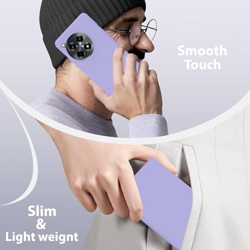 Image of LIRAMARK Liquid Silicone Soft Back Cover Case for OnePlus 12R 5G (Lavender)