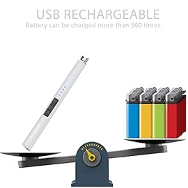 RAYONNER Electric Candle Lighter with Safety Switch - USB Rechargeable Windproof & Flameless Plasma Arc Lighter for Easter Basket Stuffers