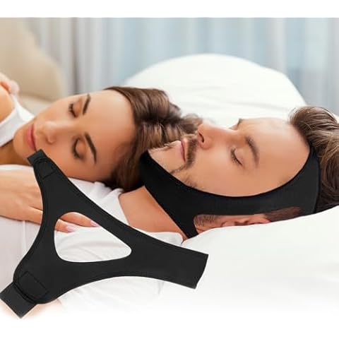 Anti-Snore Chin Strap Devices, Adjustable Chin Strap for Sleeping, Effective Snoring Solution to Stop Snoring, Breathable Sleep Snoring Chin Strap for Men and Women Cover