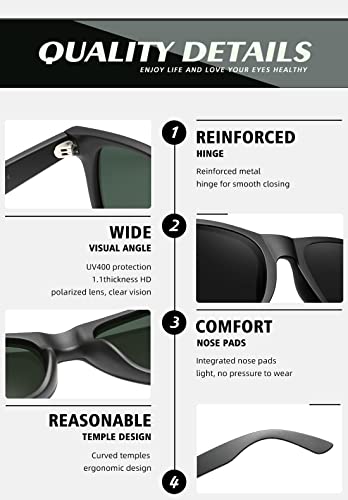 Image of Carefully Driving Sunglasses Men Women Square Polarized Sun Glasses Fishing UV protection (3 pack)