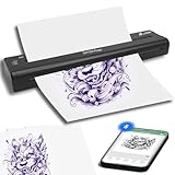 YILONG ATS886 Wireless Tattoo Stencil Printer Portable Bluetooth Thermal Tattoo Machine with 15pcs Transfer Papers Rechargeable Tattoo Printer Kit Compatible with Android, iOS & Windows