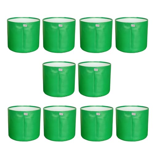 Image of HDPE UV Treated 340 GSM Plant Growing Bags for Terrace Gardening Easy to Use 12 x 09 Inch - Pack of 10