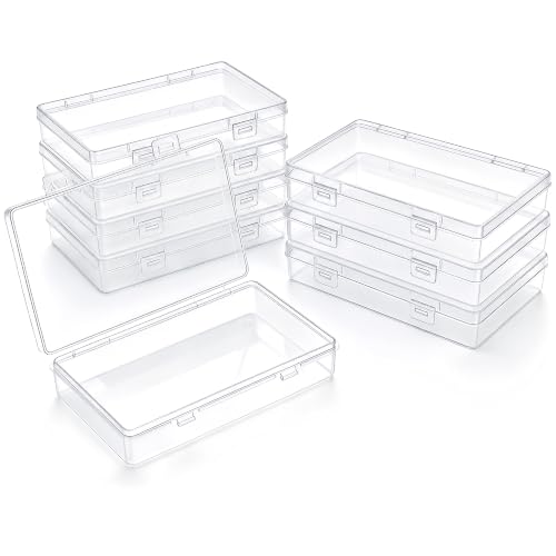 Image of 8-Pack Clear Plastic Boxes with Lids for Sewing Notions