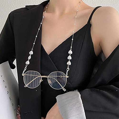 Sttiafay Cuentas Gafas Cadena Para Mujeres Corazón Perla Máscara Gafas Correa Gafas Retenedor Cordón Gafas Ojos Gafas Cordón Regalos Para Ella Cover