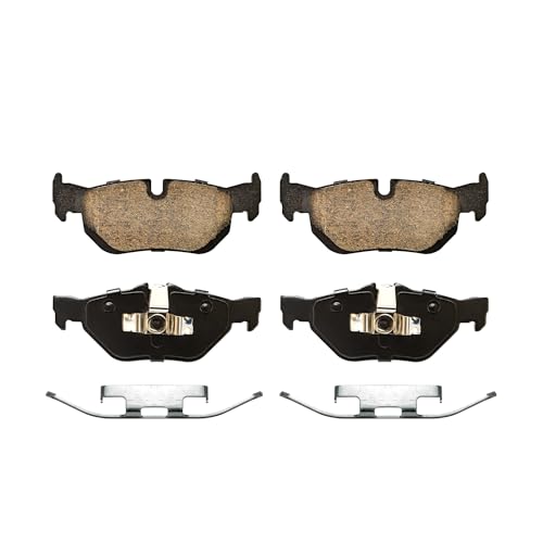 Image of Detroit Axle - Rear Brake Pads for 2007-2013 BMW 328i, 2009-2013 328i xDrive, 2007-2008 328xi, 2008-2013 128i, Ceramic Brake Pads w /Hardware Replacement